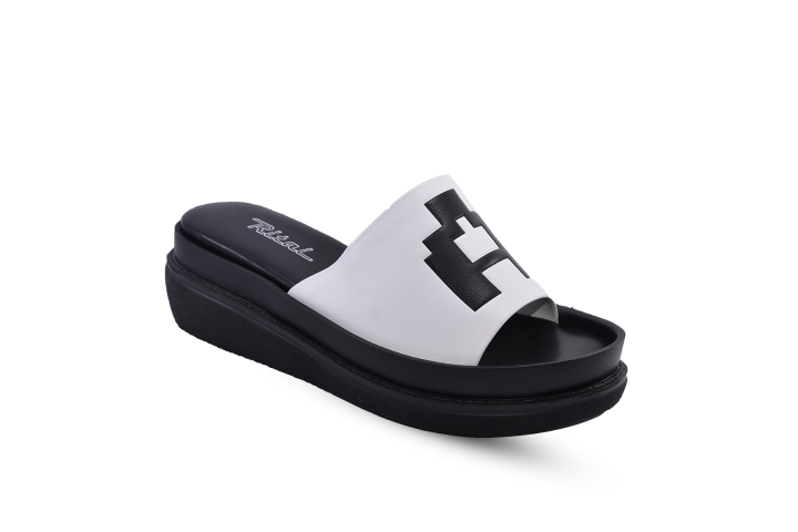 WHITE BACK OPEN WEDGE SANDALS HEEL INCHES = 3″